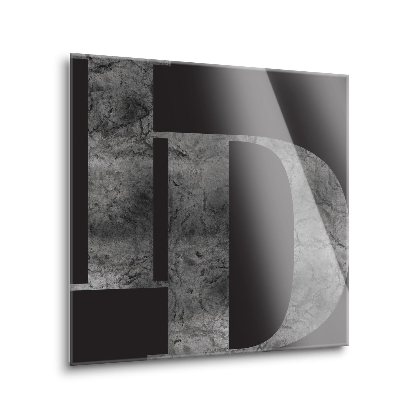 Minimalist B&W Idaho Black Initials | Hi-Def Glass Art | Eaches | Min 1
