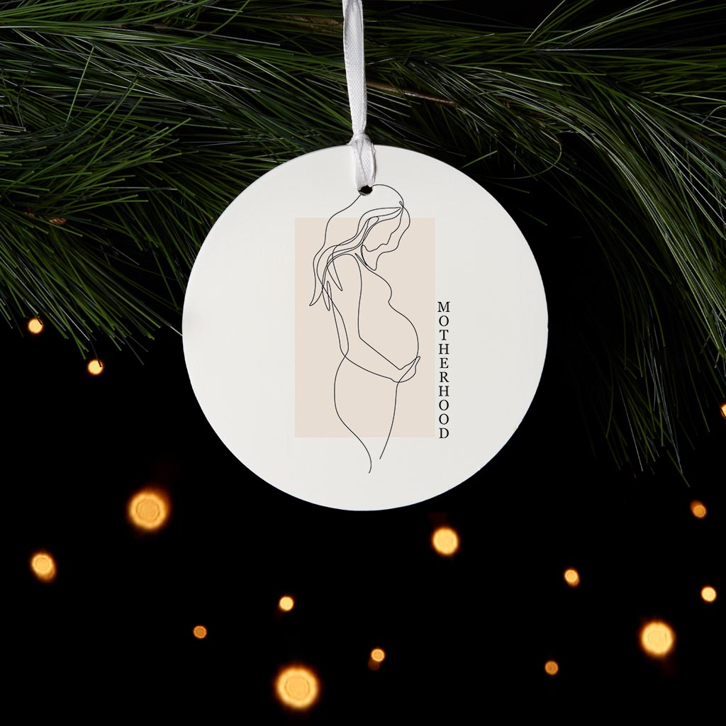 Modern Minimalist Mothers Day Pregnancy | Wood Ornament | Eaches | Min 6