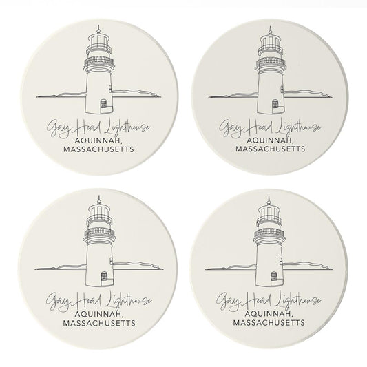 Gay Head Lighthouse | Absorbent Coasters | Set of 4 | Min 2