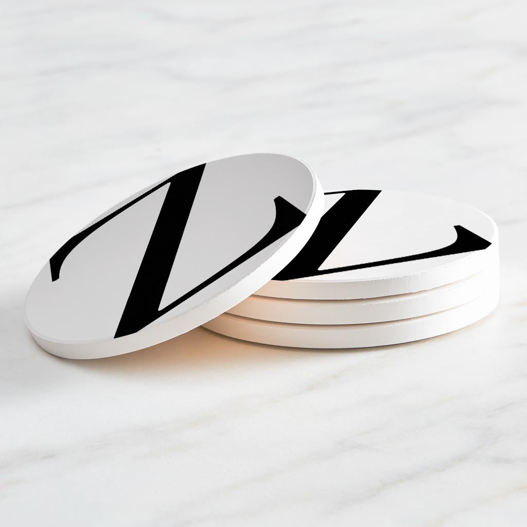 Minimalist Monogram Z Circle | Absorbent Coasters | Set of 4 | Min 2