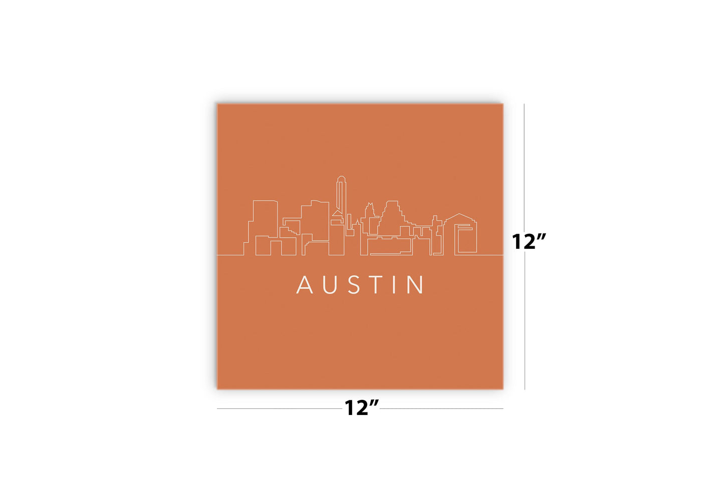 Modern Minimalist Texas Austin Skyline | Wood Sign | Eaches | Min 2