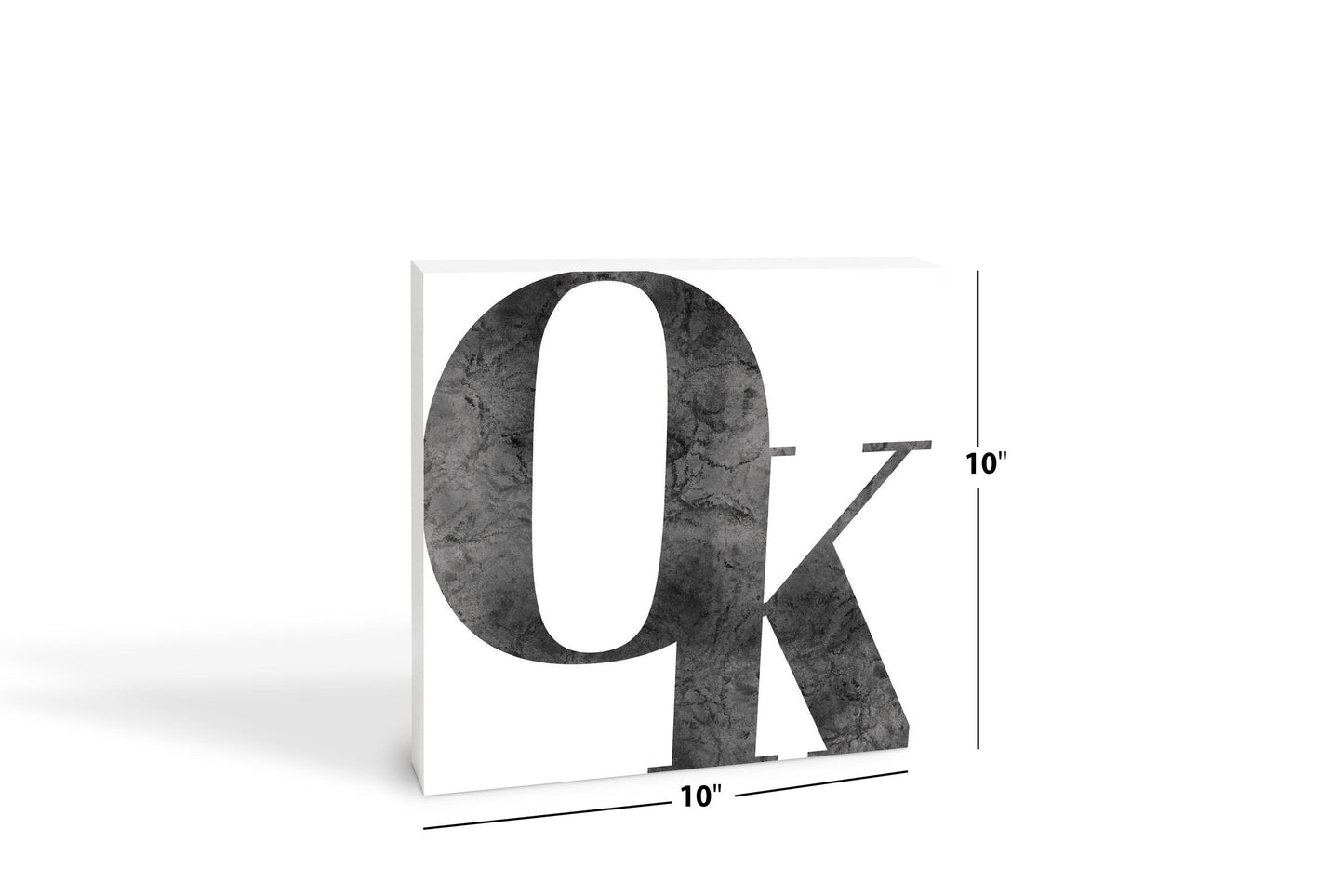 Modern White Oklahoma Initials | Wood Block | Eaches | Min 2