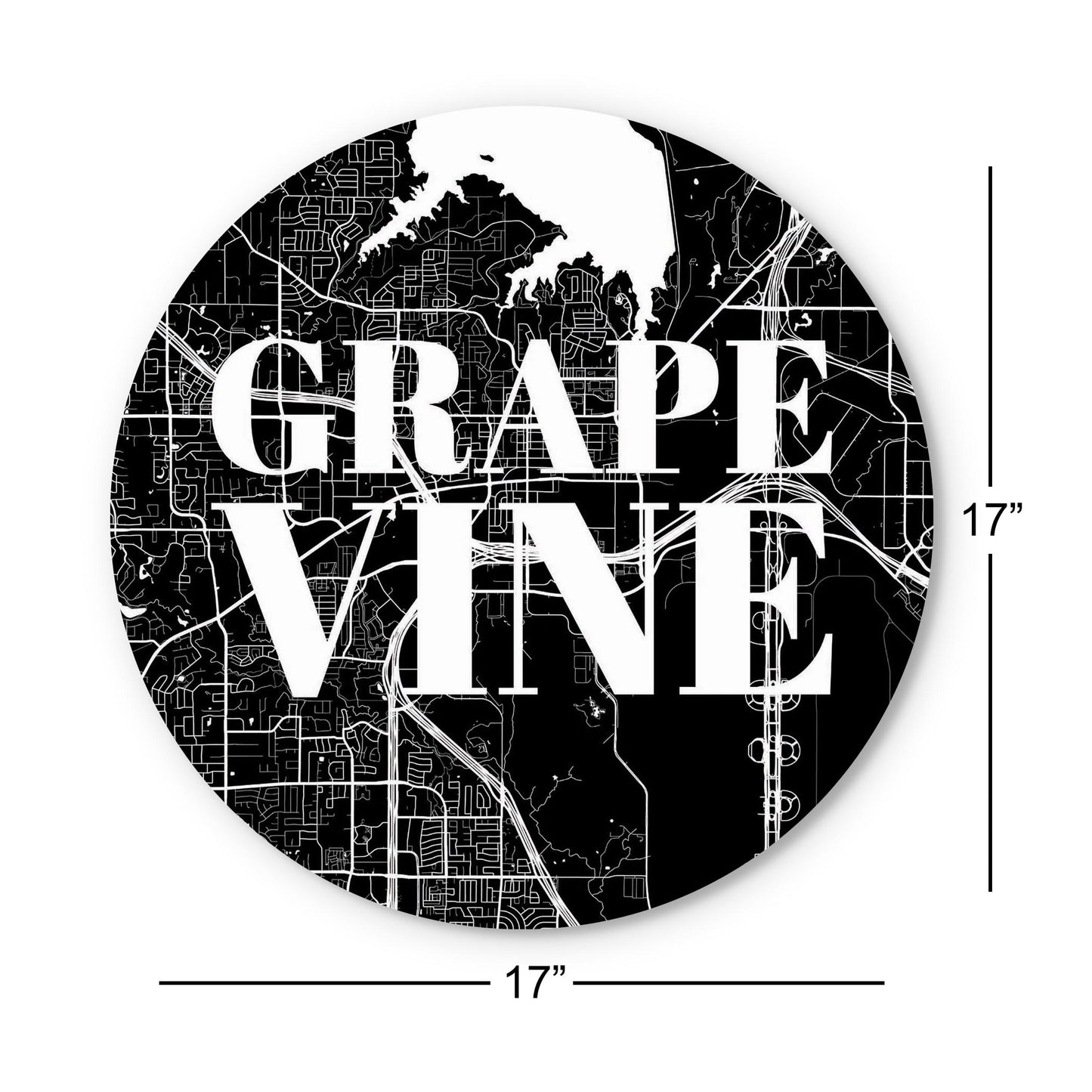 Minimalistic B&W Texas Grapevine Map | Wood Sign | Eaches | Min 1