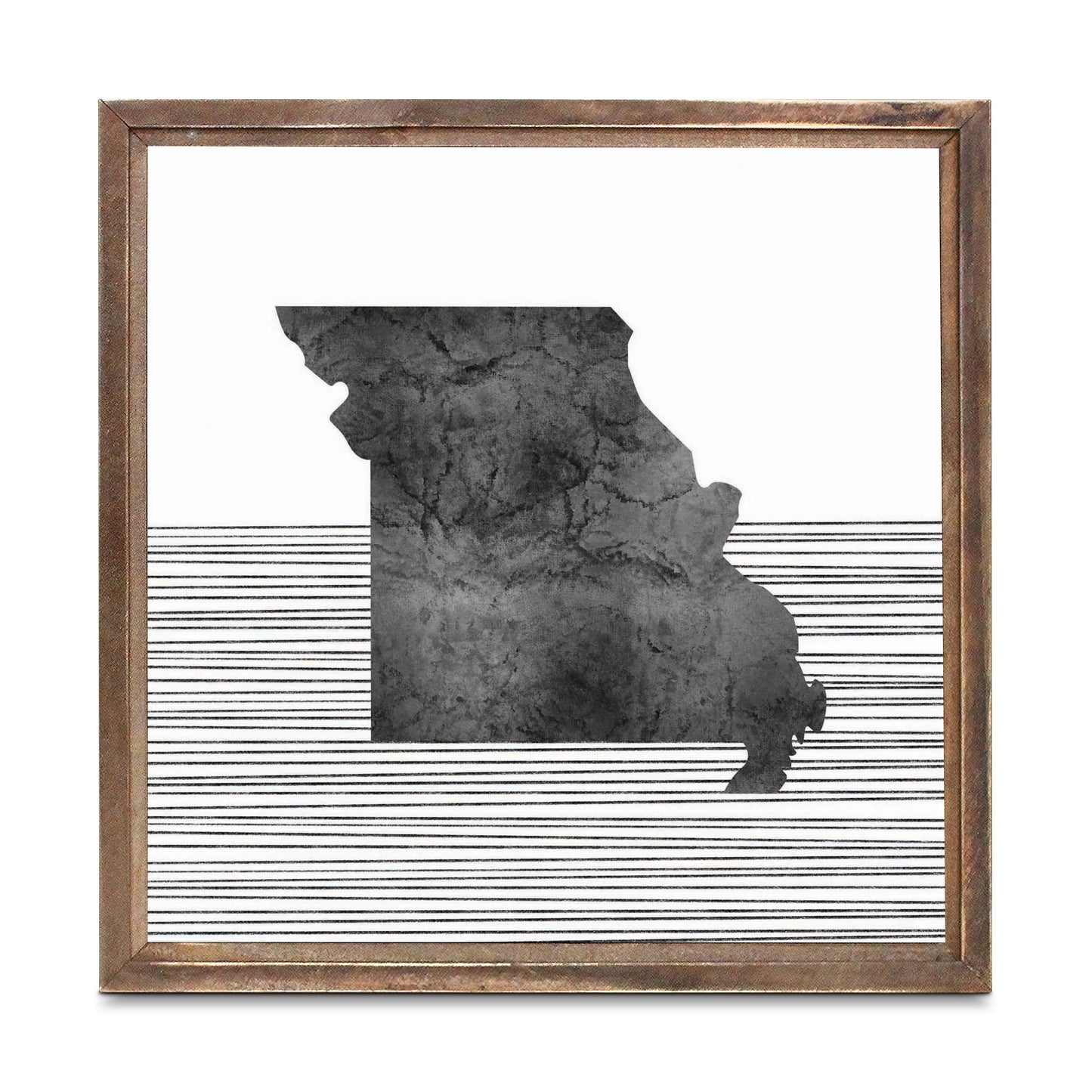 Minimalist B&W Missouri State With Straight Lines | Wood Sign | Eaches | Min 1