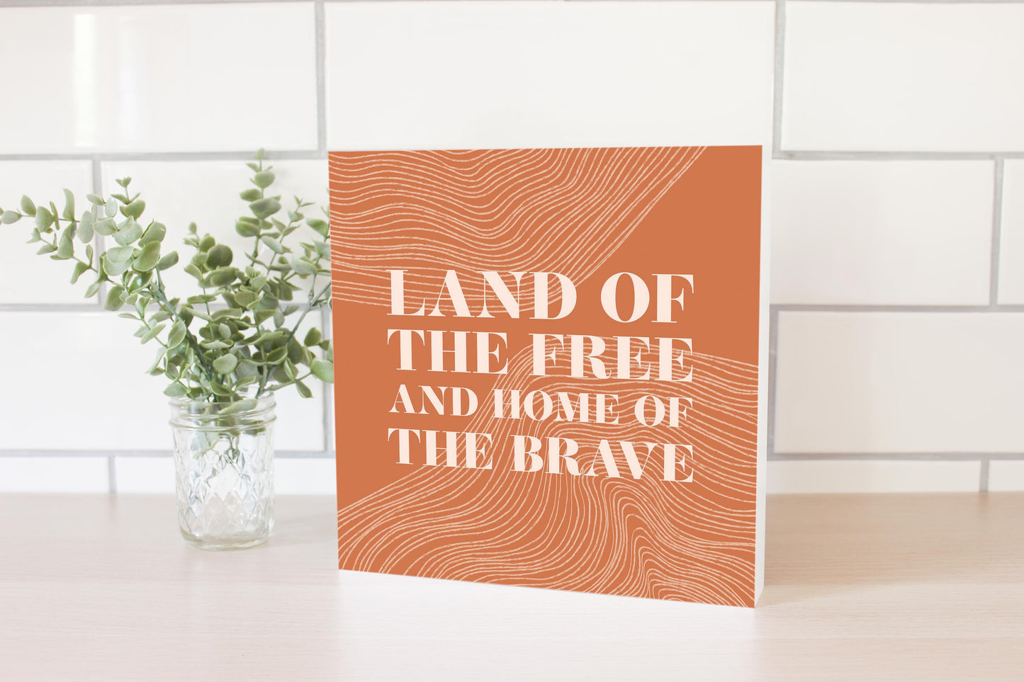 Modern Minimalist New York Free Brave | Wood Block | Eaches | Min 2