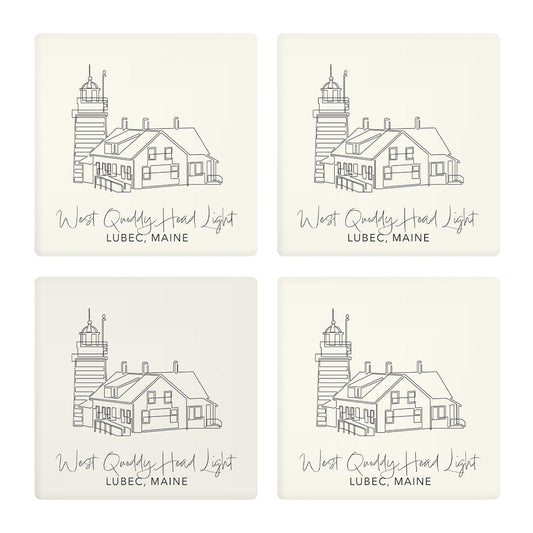 West Quoddy Head Light | Absorbent Coasters | Set of 4 | Min 2