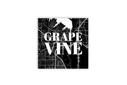 Minimalistic B&W Texas Grapevine Map | Wood Sign | Eaches | Min 2