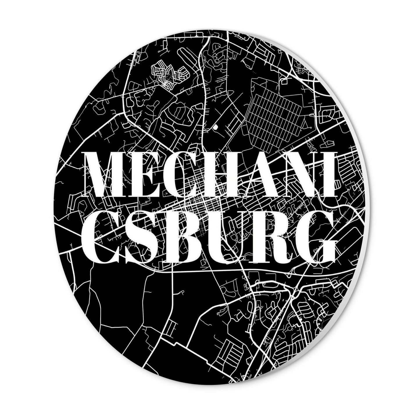 Minimalistic B&W Pennsylvania Mechanicsburg Map | Wood Sign | Eaches | Min 1