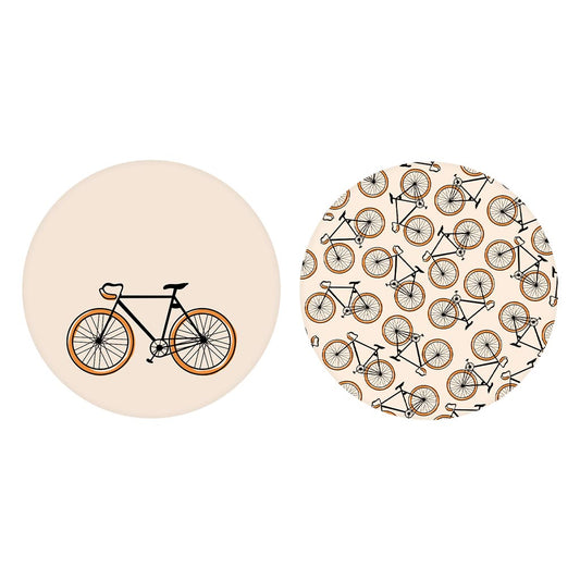 Vintage Bike With Pattern | Absorbent Car Coasters | Set of 2 | Min 4