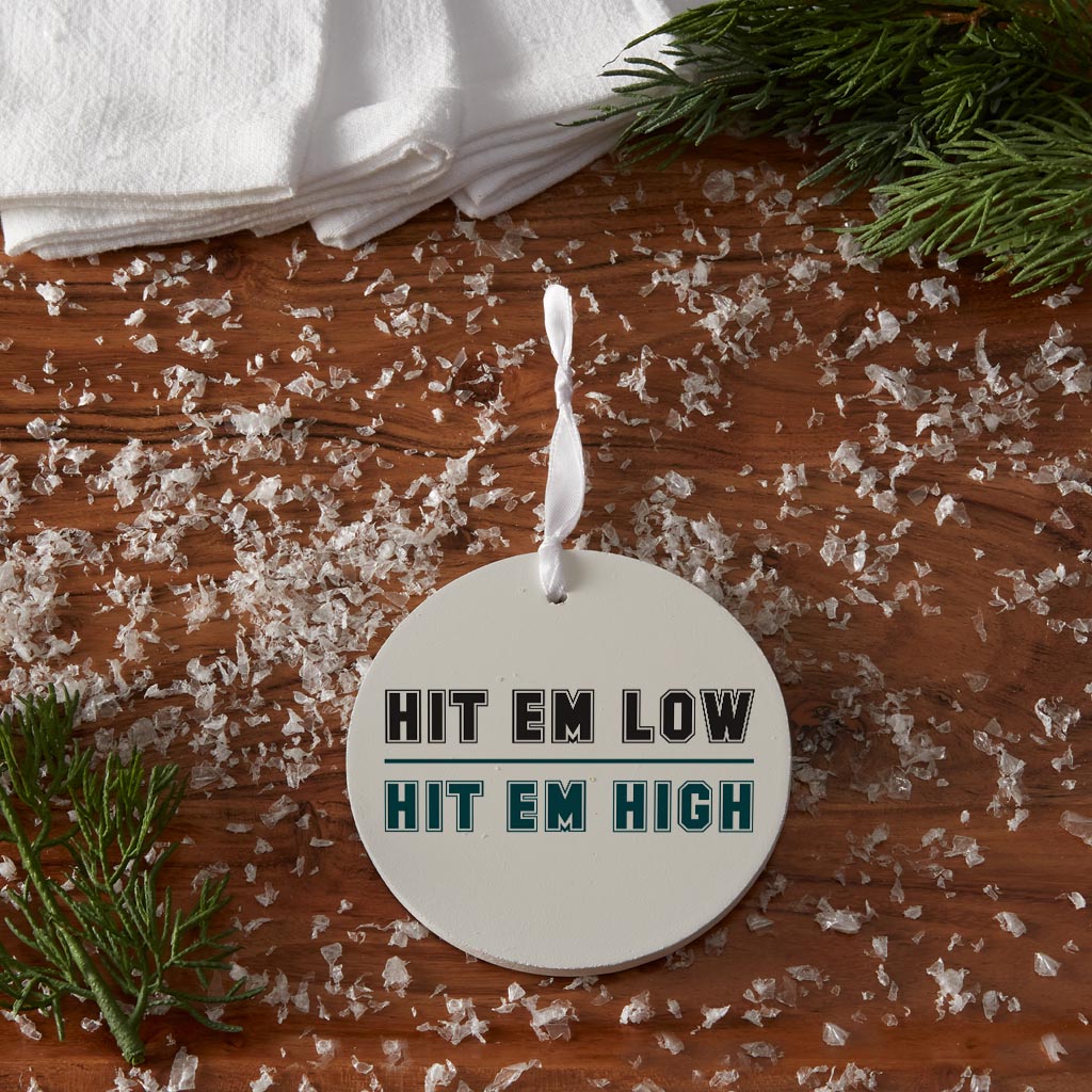 Modern Minimalist Pennsylvania Hit Em High | Wood Ornament | Eaches | Min 6