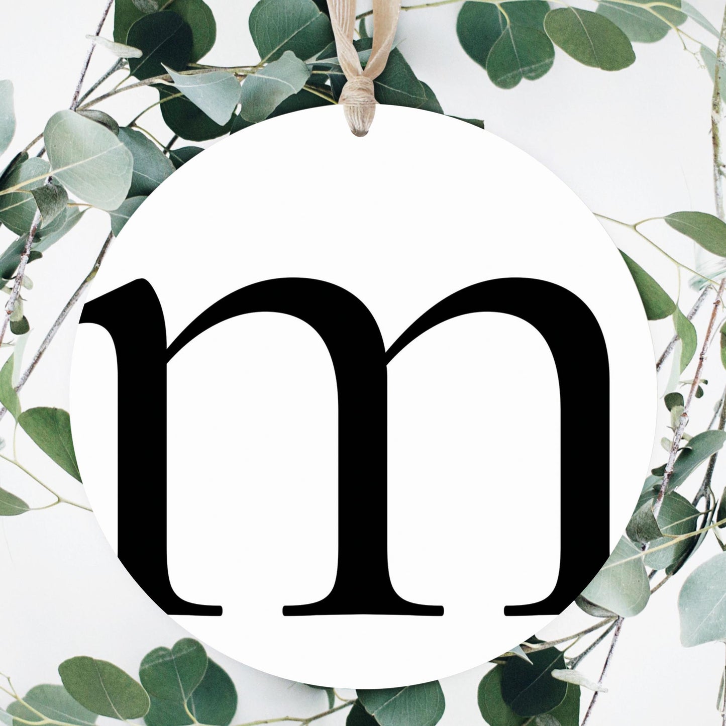 Minimalist Monogram M | Wood Ornament | Eaches | Min 1