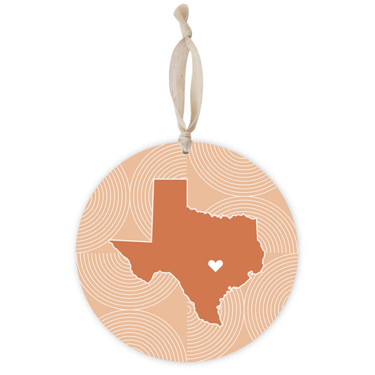 Modern Minimalist Texas Austin Heart| Wood Ornament | Eaches | Min 1