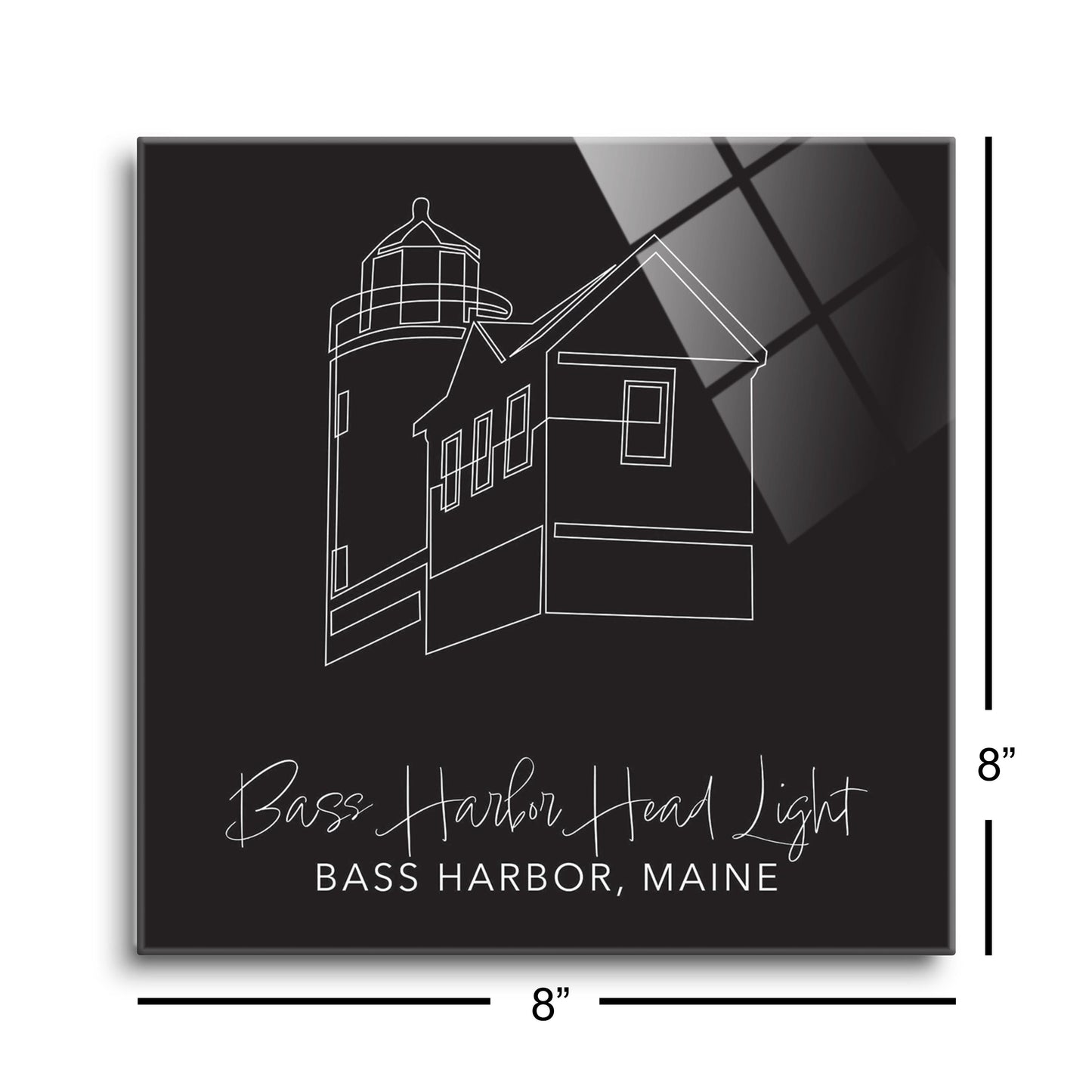 Black Bass Harbor Head Light | Hi-Def Glass Art | Eaches | Min 2