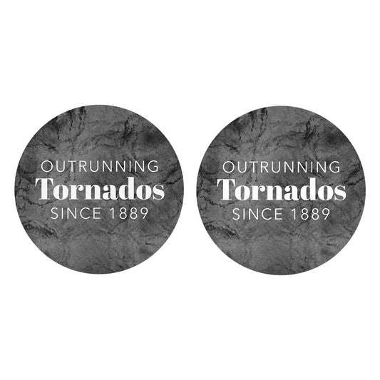 Modern Oklahoma Tornado Saying | Absorbent Car Coasters | Set of 2 | Min 4