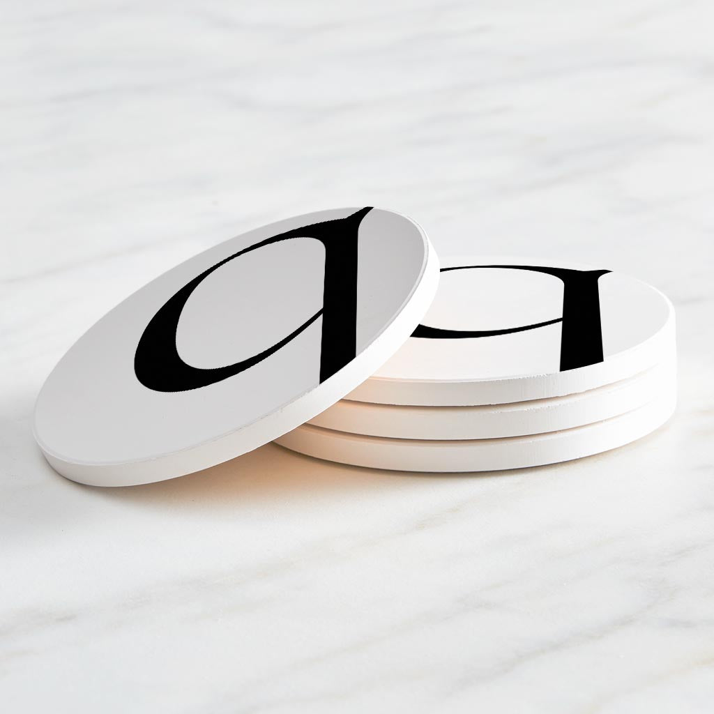 Minimalist Monogram Q Circle | Absorbent Coasters | Set of 4 | Min 2