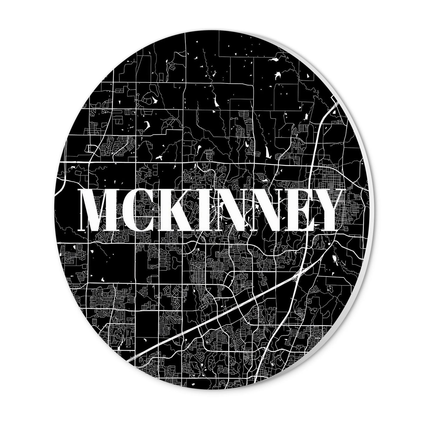 Minimalistic B&W Texas Mckinney Map | Wood Sign | Eaches | Min 1