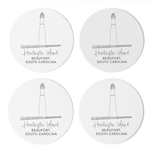 Huntington Island Lighthouse | Absorbent Coasters | Set of 4 | Min 2