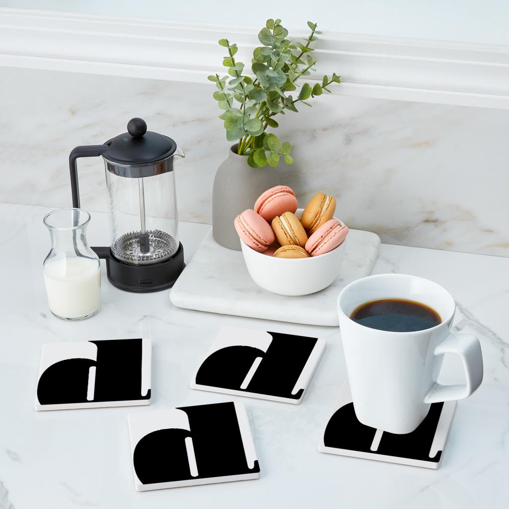 Fun Chunky Monogram D | Absorbent Coasters | Set of 4 | Min 2