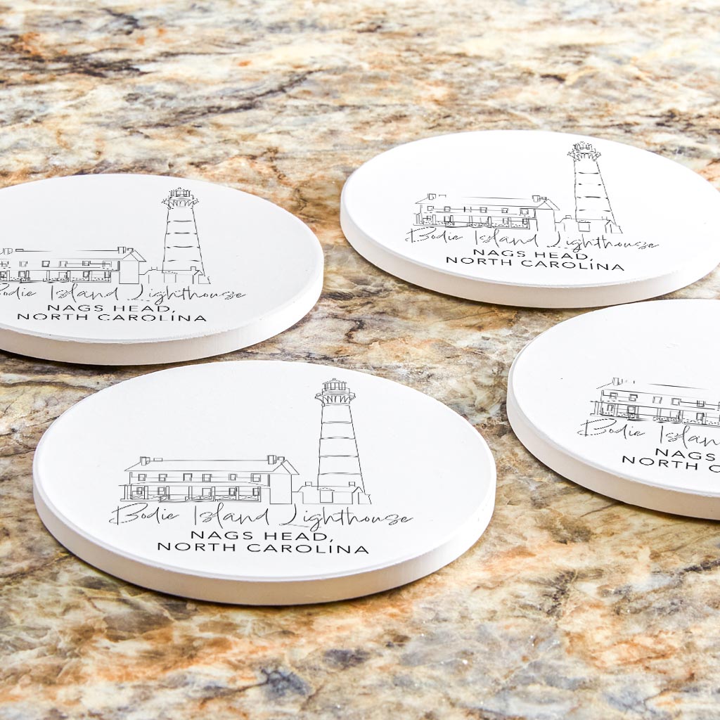 Bodie Island Lighthouse | Absorbent Coasters | Set of 4 | Min 2