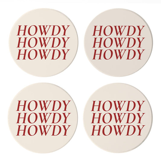 Modern Minimalist Texas Howdy | Absorbent Coasters | Set of 4 | Min 2