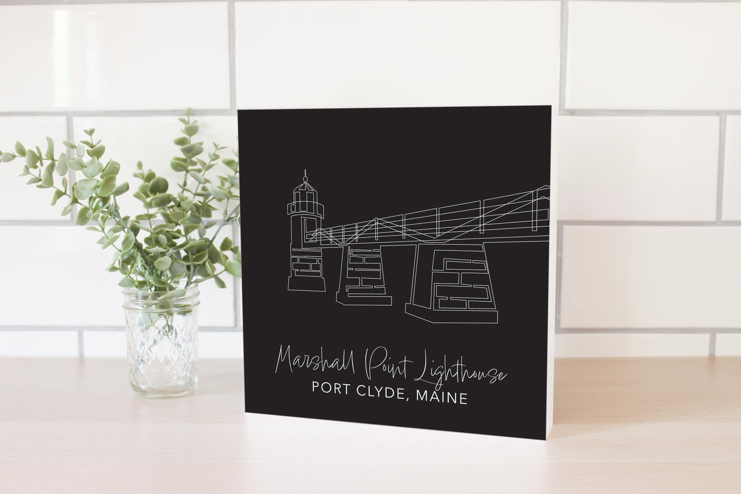 Black Marshall Point Lighthouse | Wood Block | Eaches | Min 2