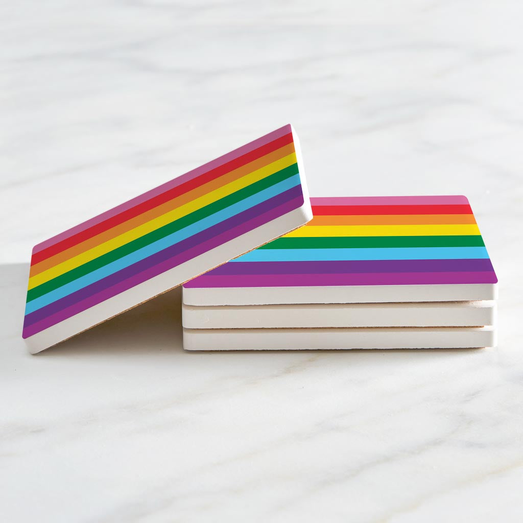 Original Pride Flag Colors| Absorbent Coasters | Set of 4 | Min 2