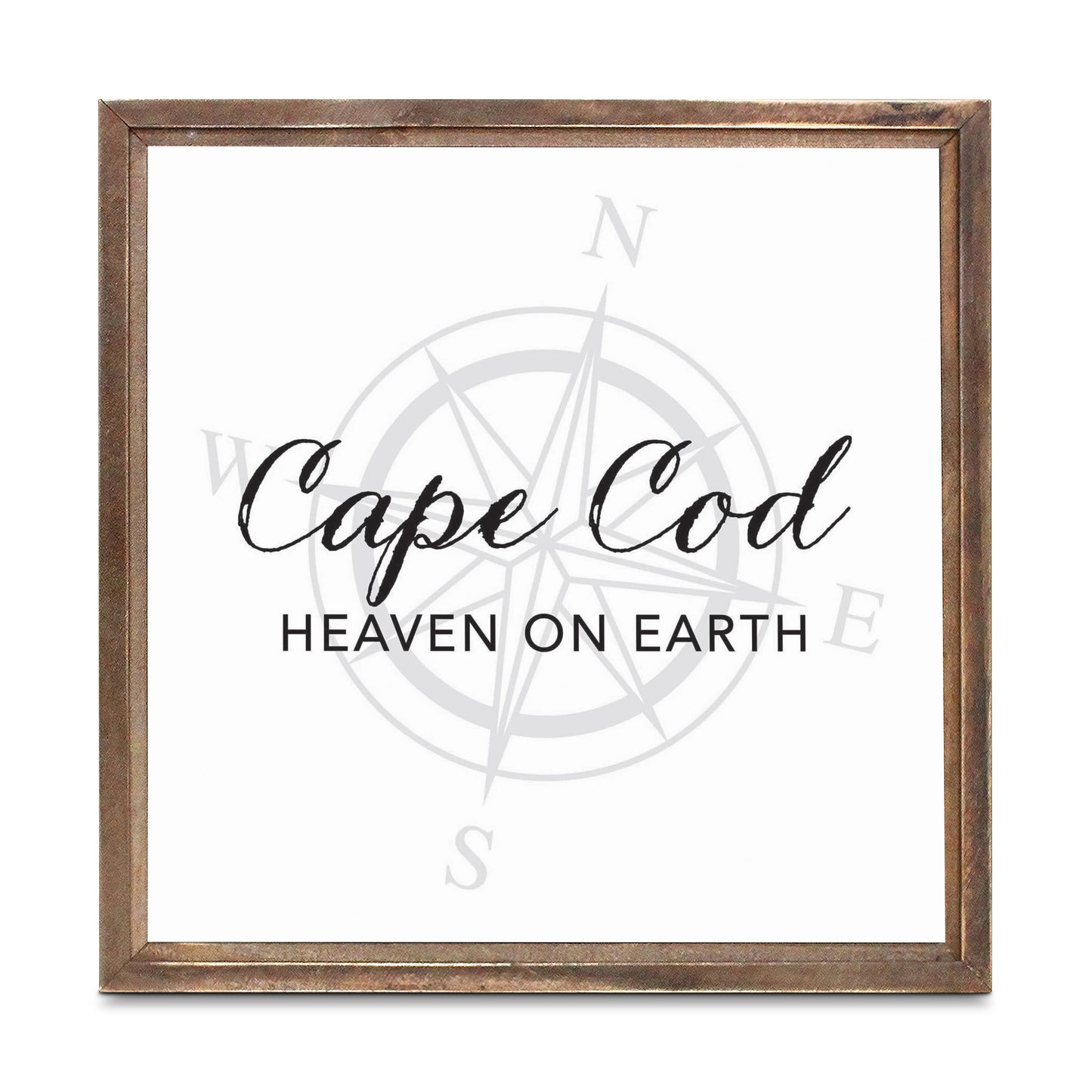 Minimalistic B&W Cape Cod Heaven On Earth | Wood Sign | Eaches | Min 1