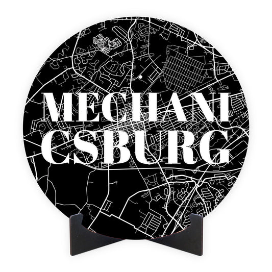 Minimalistic B&W Pennsylvania Mechanicsburg Map | Wood Sign | Eaches | Min 1