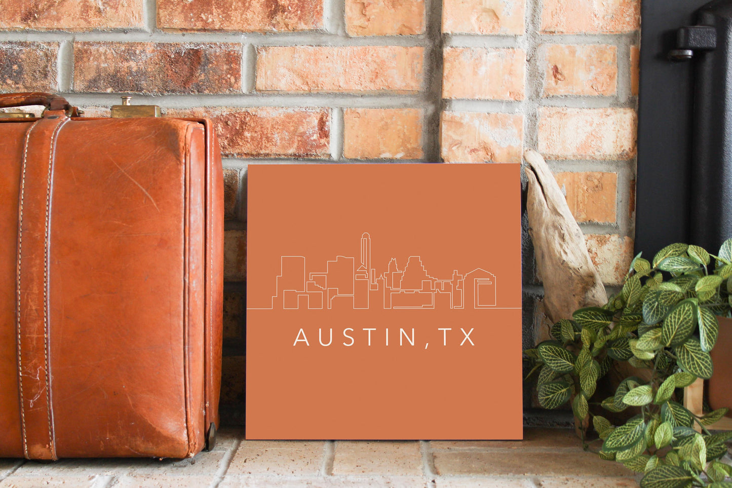 Modern Minimalist Texas Austin Skyline | Wood Sign | Eaches | Min 2