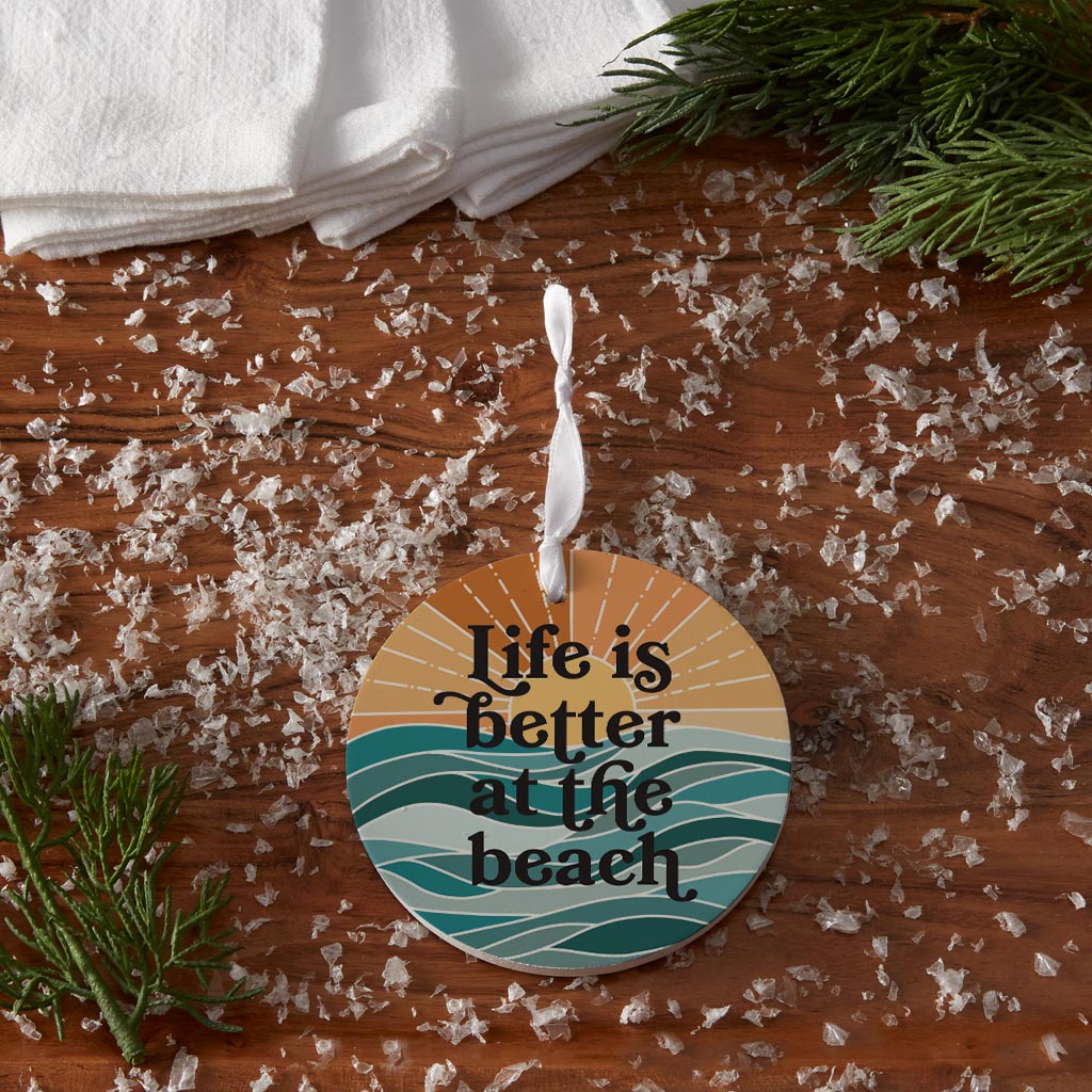 Life Is Better At The Beach | Wood Ornament | Eaches | Min 6