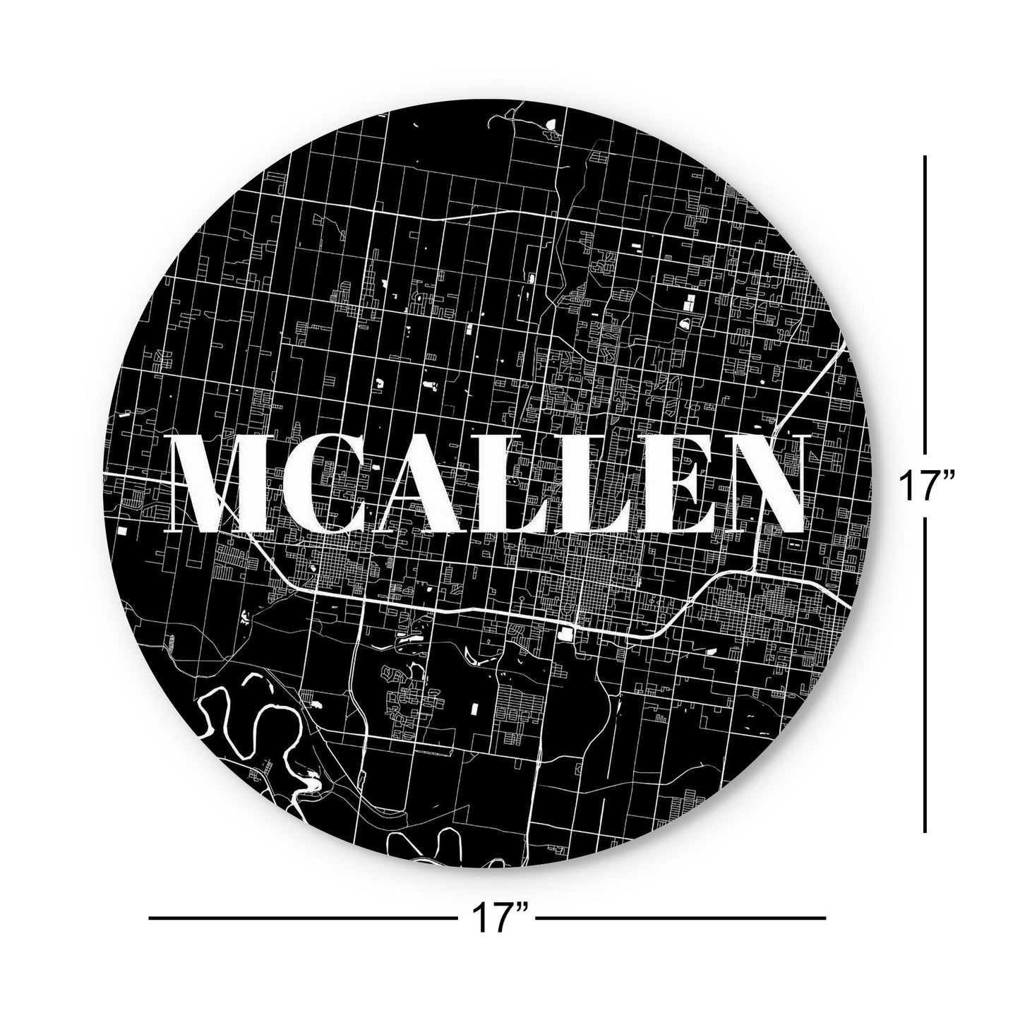 Minimalistic B&W Texas Mcallen Map | Wood Sign | Eaches | Min 1