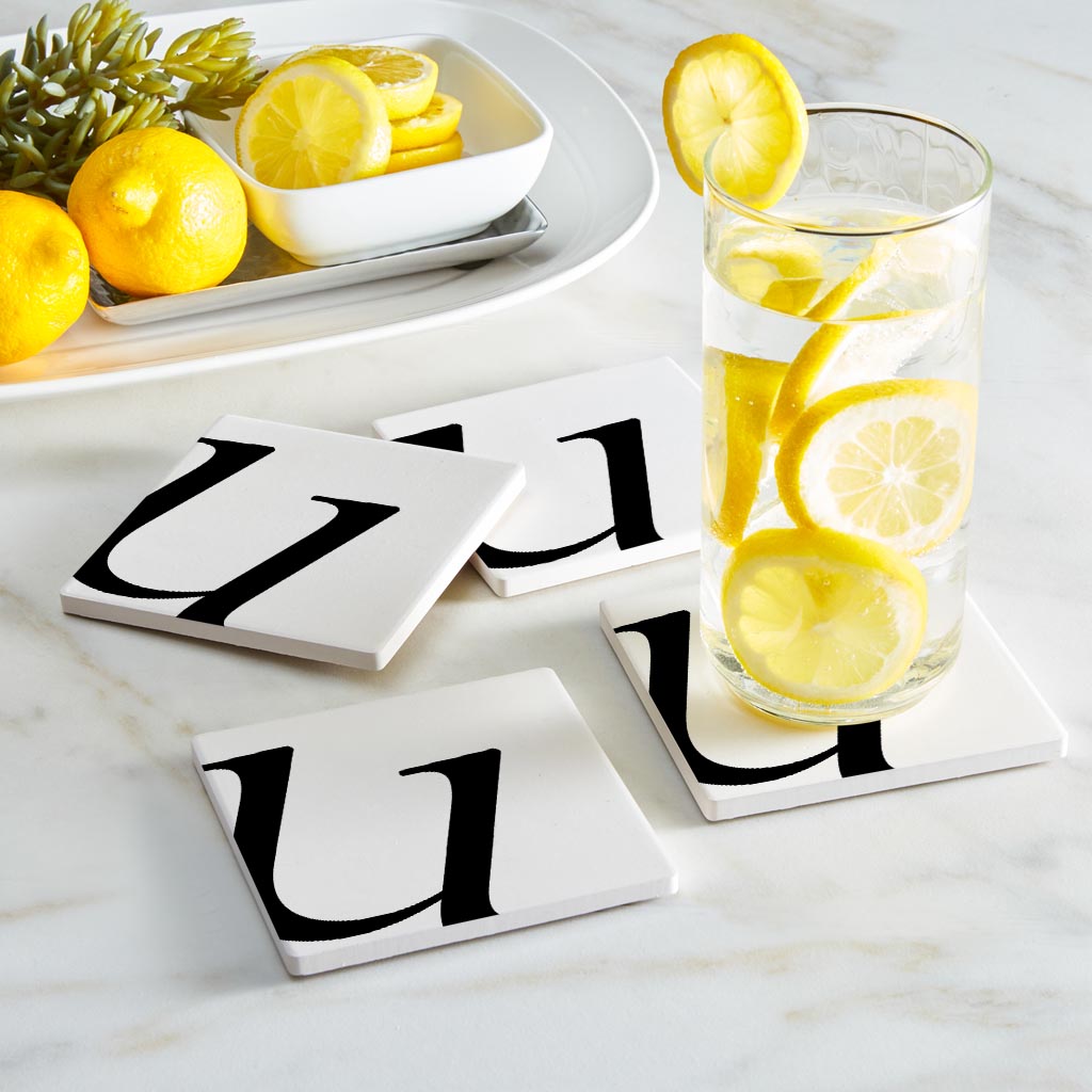 Minimal Monogram U | Absorbent Coasters | Set of 4 | Min 2