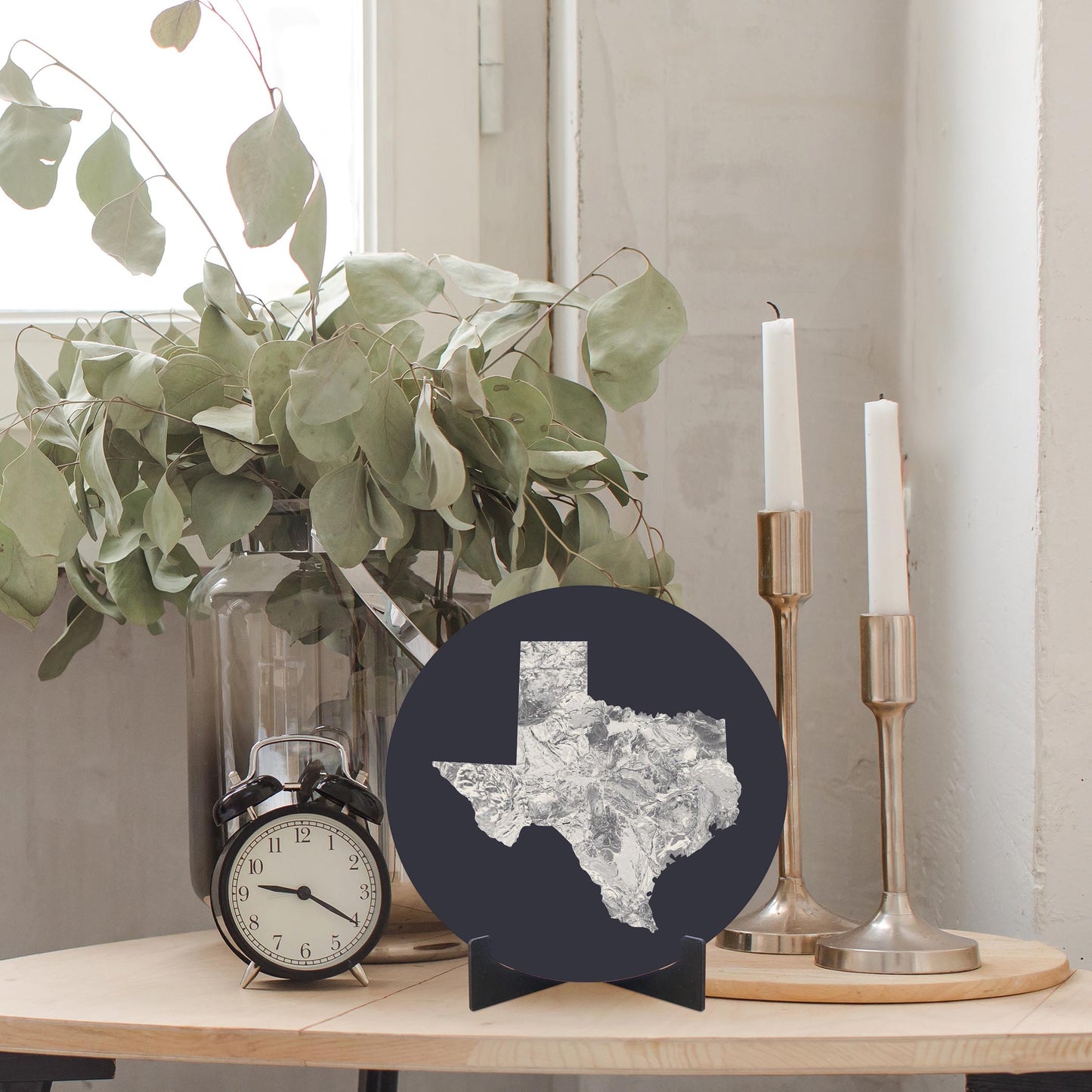 Modern Minimalist Texas Metal State Shape | Wood Sign | Eaches | Min 1