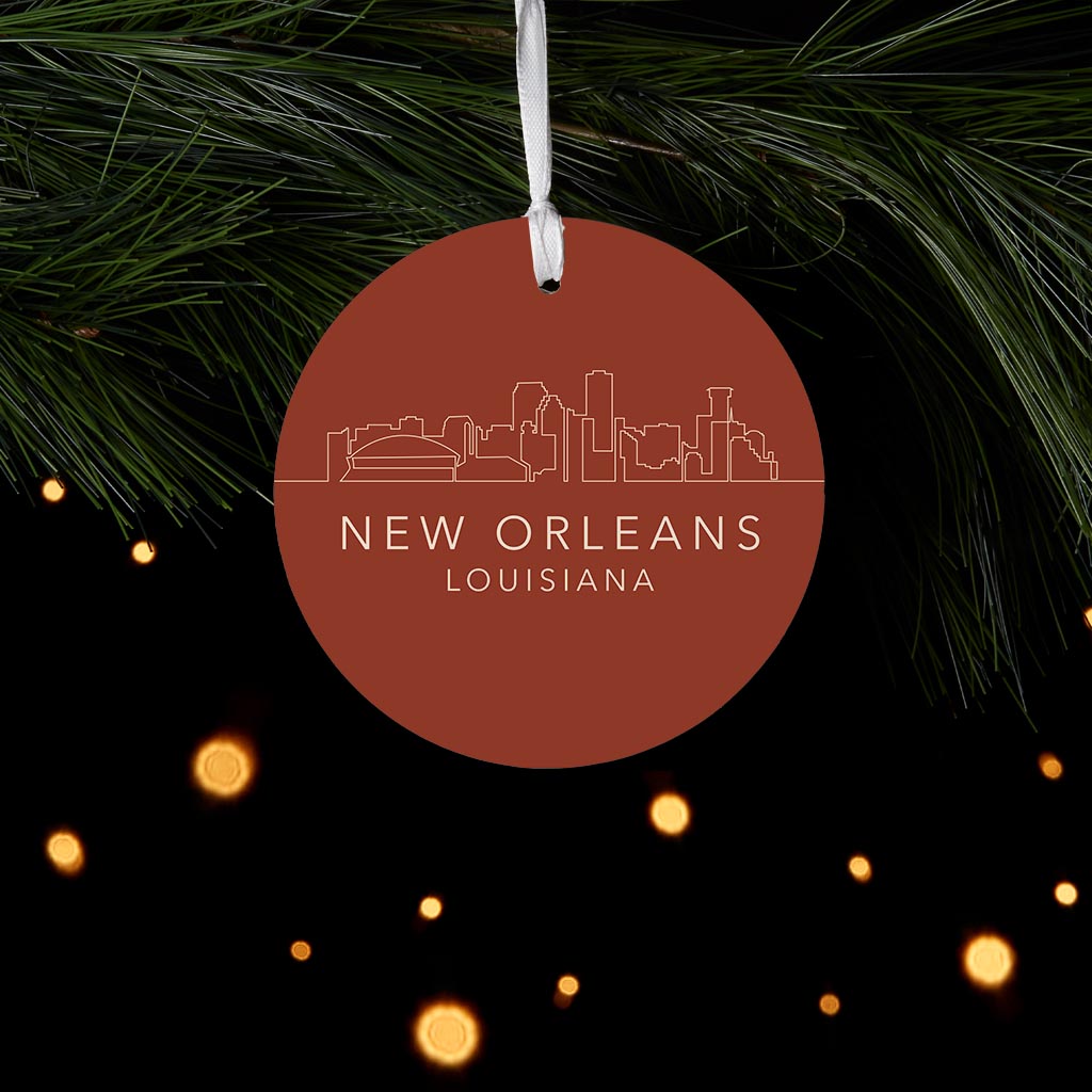 Louisiana Colorful New Orleans Skyline | Wood Ornament | Eaches | Min 6