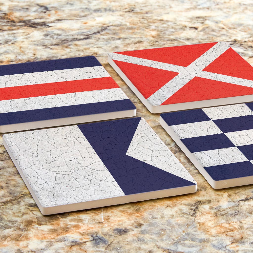 Nautical Flags | Absorbent Coasters | Set of 4 | Min 2