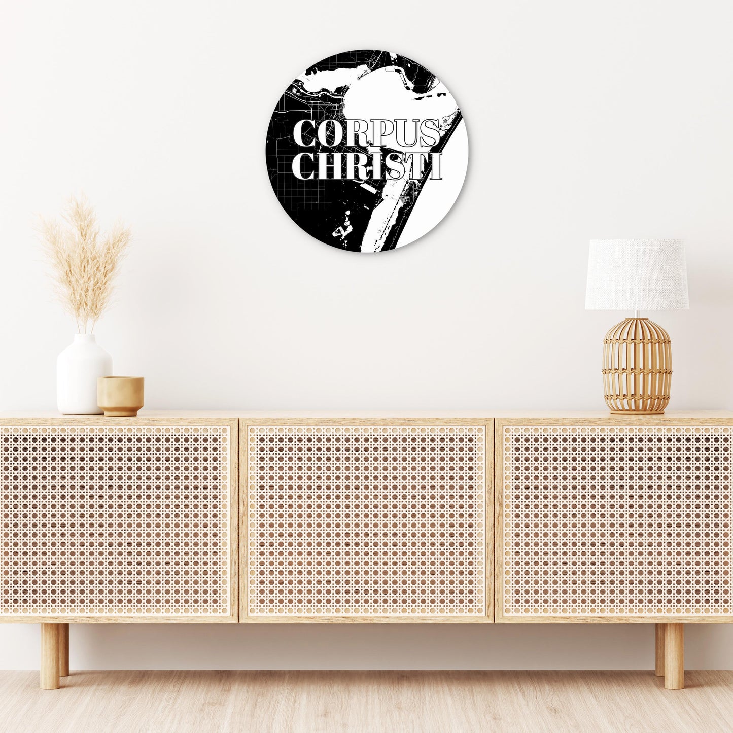 Minimalistic B&W Texas Corpus Christi Map | Wood Sign | Eaches | Min 1