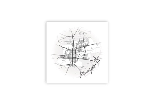 Minimalistic B&W Pennsylvania Nazareth Circle Map | Wood Sign | Eaches | Min 2