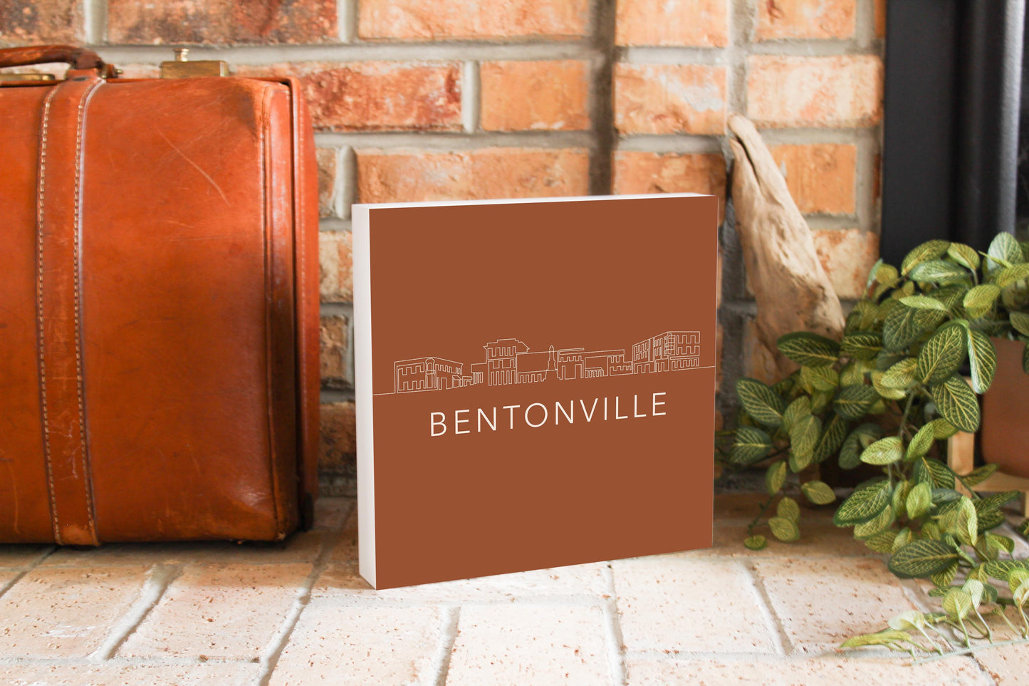 Modern Minimalist Arkansas Bentonville Skyline | Wood Block | Eaches | Min 2