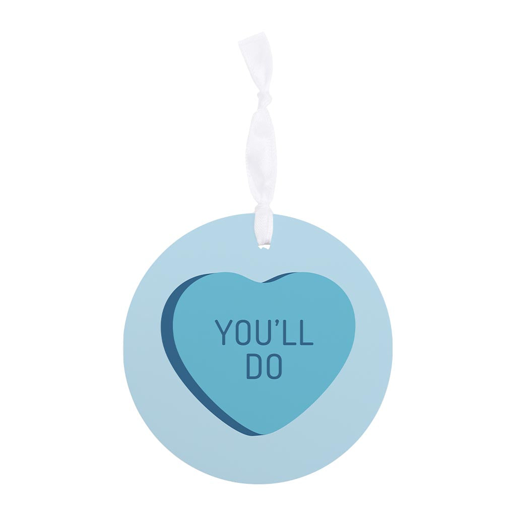 Funny Message Hearts Youll Do | Wood Ornament | Eaches | Min 6