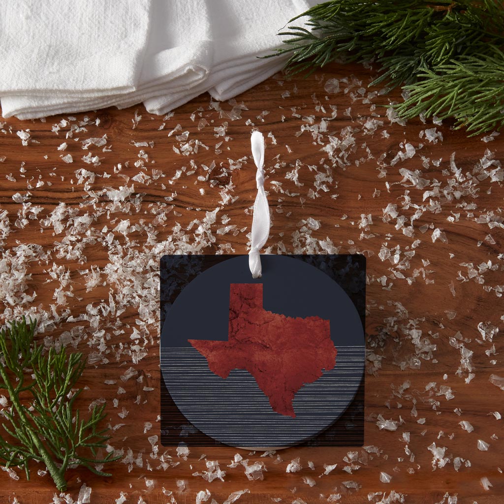 Modern Minimalist Texas Straight Line State Shape | Wood Ornament | Eaches | Min 6