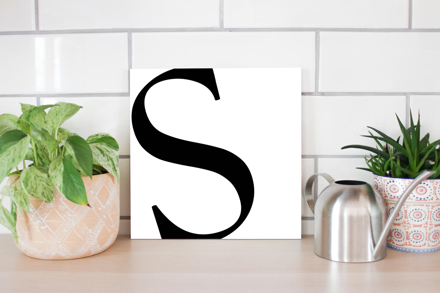 Minimal Monogram S | Wood Sign | Eaches | Min 2