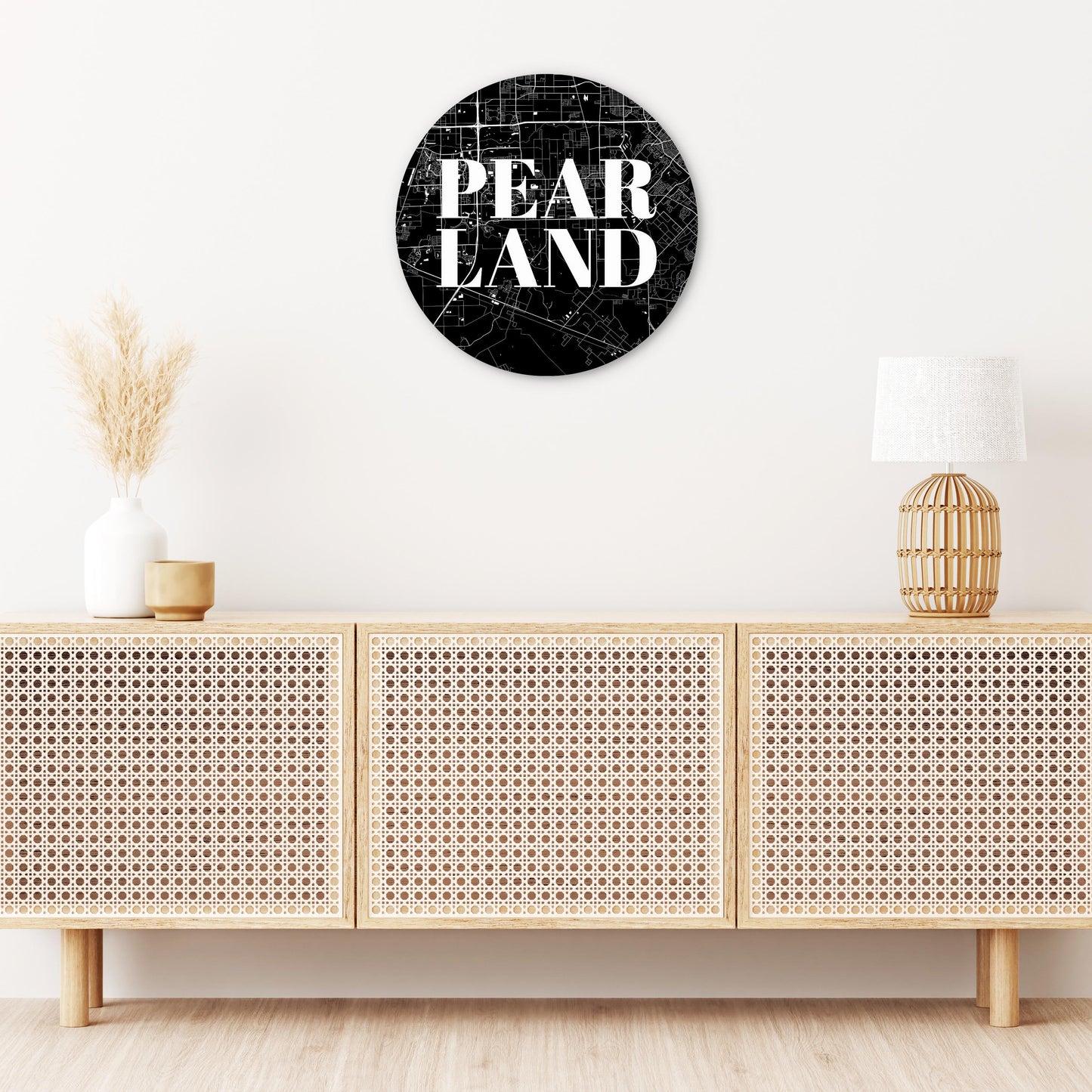 Minimalistic B&W Texas Pearland City Map | Wood Sign | Eaches | Min 1