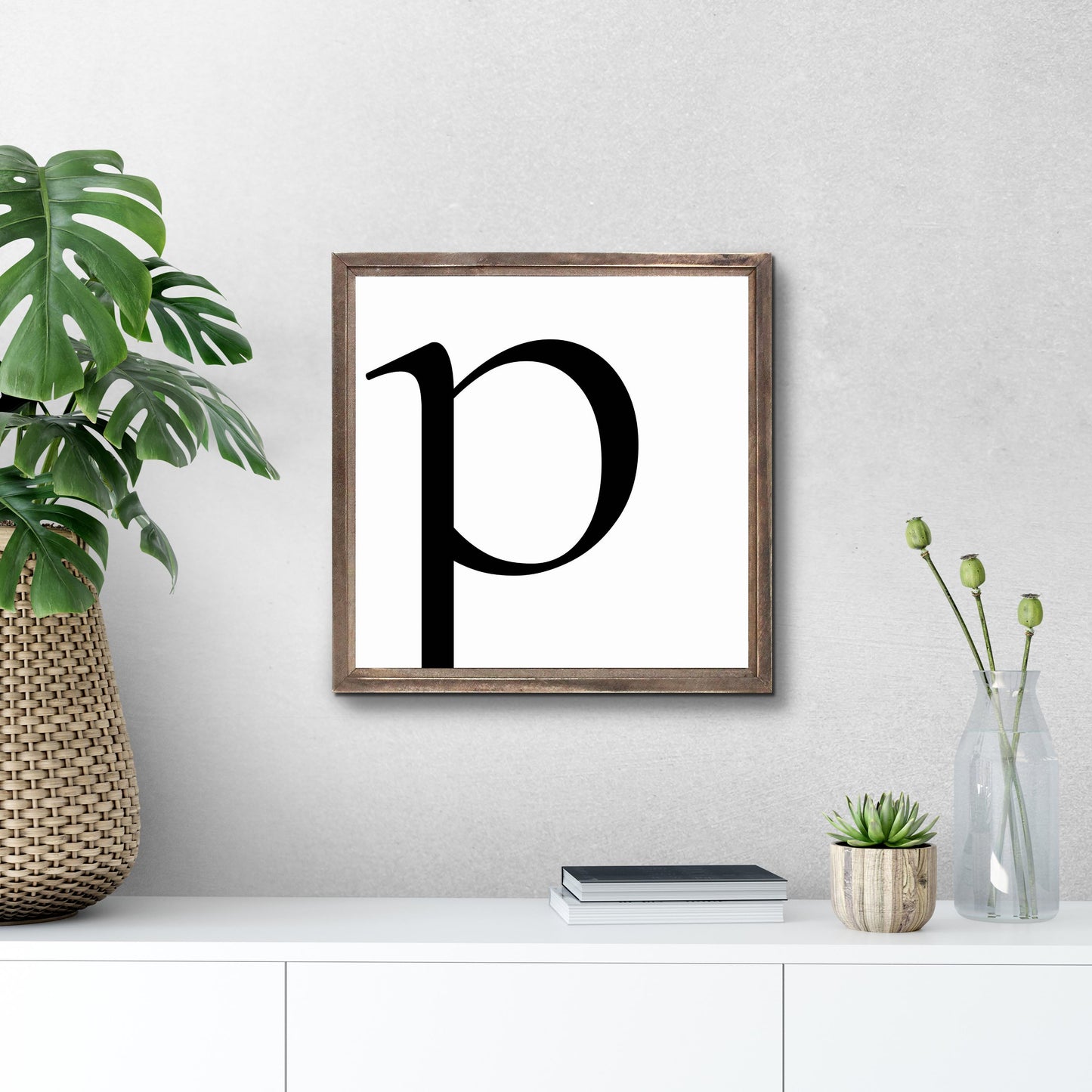 Minimalist Monogram P | Wood Sign | Eaches | Min 1