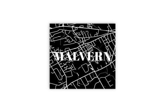 Minimalistic B&W Pennsylvania Malvern Map | Wood Sign | Eaches | Min 2