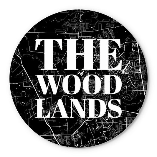 Minimalistic B&W Texas The Woodlands Map | Wood Sign | Eaches | Min 1