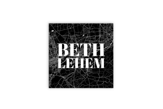 Minimalistic B&W Pennsylvania Bethlehem Map | Wood Sign | Eaches | Min 2