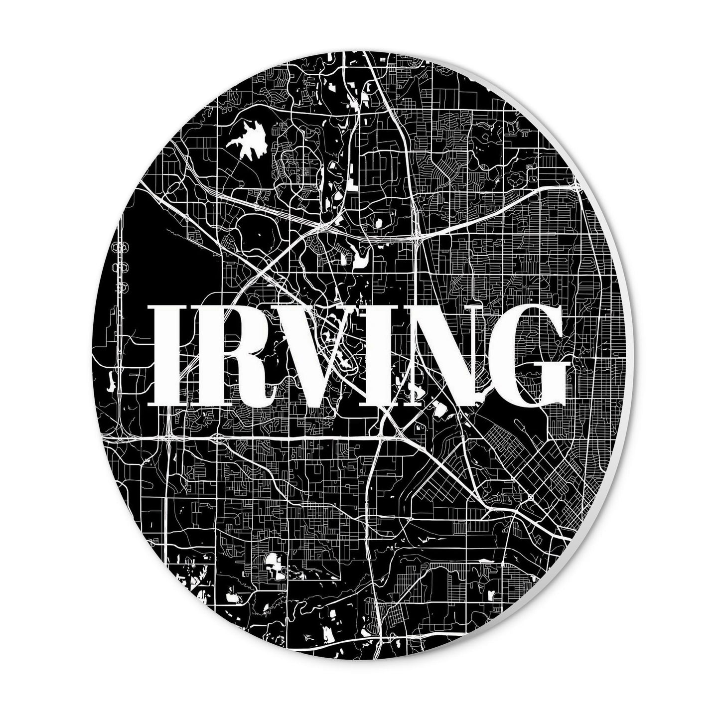 Minimalistic B&W Texas Irving Map | Wood Sign | Eaches | Min 1