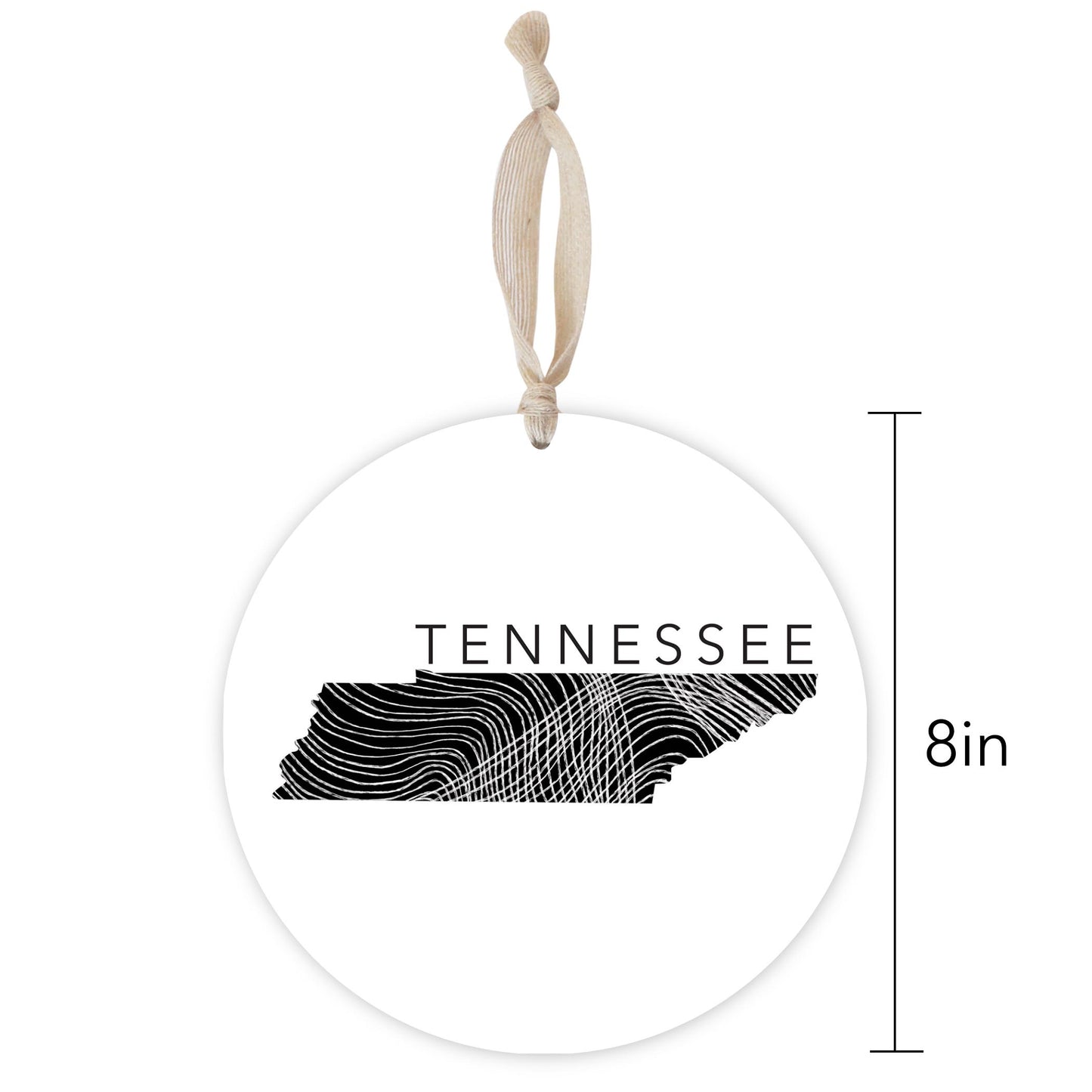 Minimalist B&W Tennessee State Name | Wood Ornament | Eaches | Min 1