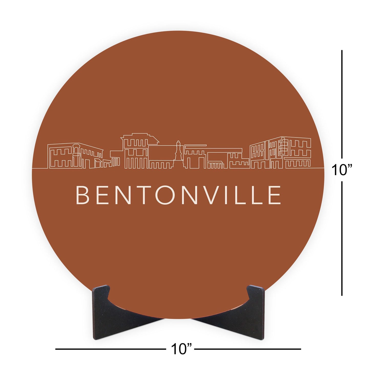 Modern Minimalist Arkansas Bentonville Skyline | Wood Sign | Eaches | Min 1