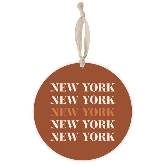 Modern Minimalist New York Repeated Dark | Wood Ornament | Eaches | Min 1